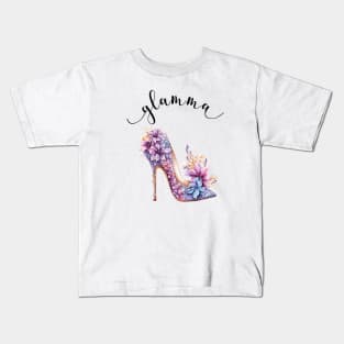 Glamma Shoe Stiletto  with Jewels Watercolor Art Kids T-Shirt